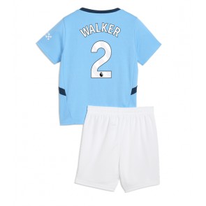 Billiga Manchester City Kyle Walker #2 Hemmatröja Barn 2024-25 Kortärmad (+ Korta byxor)